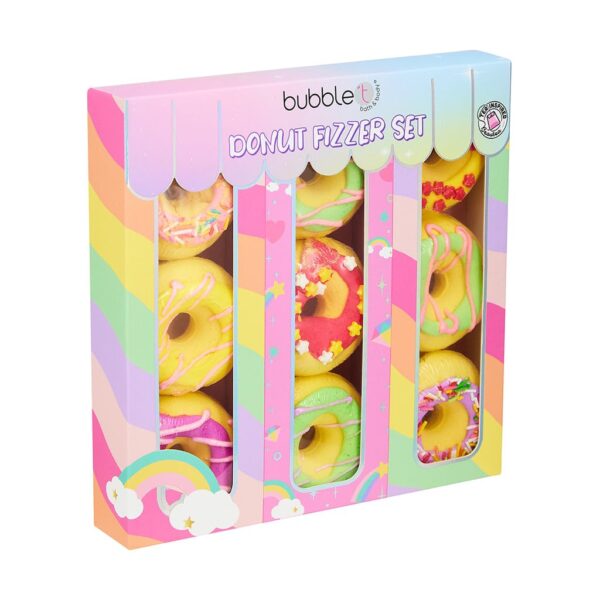 Bubble T Cosmetics Rainbow Donut Bath Bomb Fizzer Gift Set - (9 x 60g)