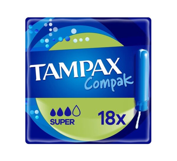 Tampax Compak Super Tampons - Comfortable Leak Protection for Moderate to Heavy Flow