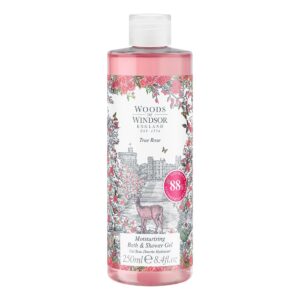 Woods of Windsor Rose Bath and Shower Gel White Jasmine & Ylang-Ylang | True Rose Scent with Vitamin E, 250ml