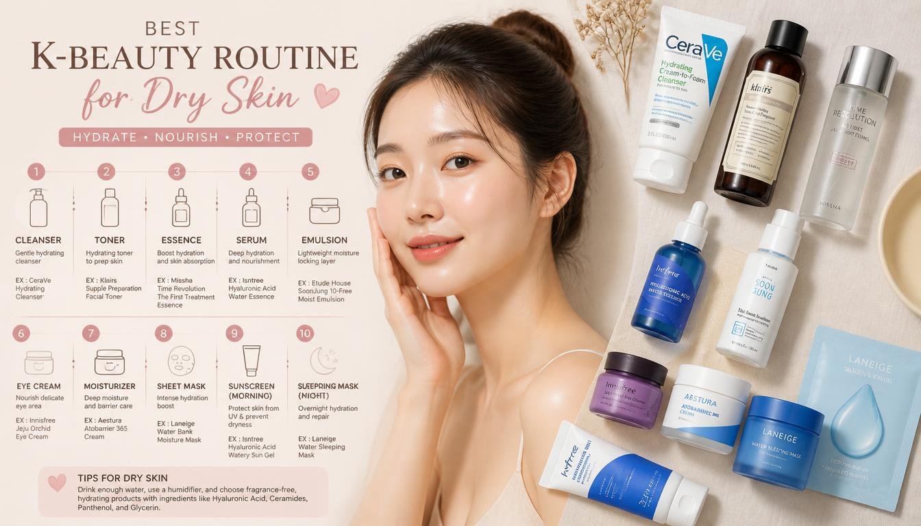 Korean dry skin routine UK 2026 — Qobey barrier repair guide