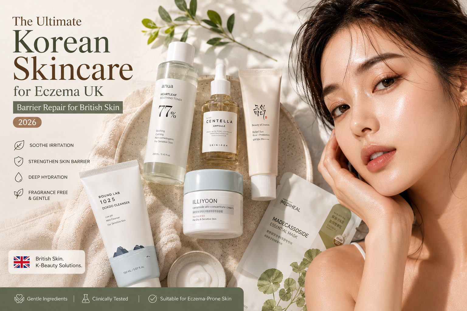 Korean skincare for eczema UK — barrier repair routine 2026