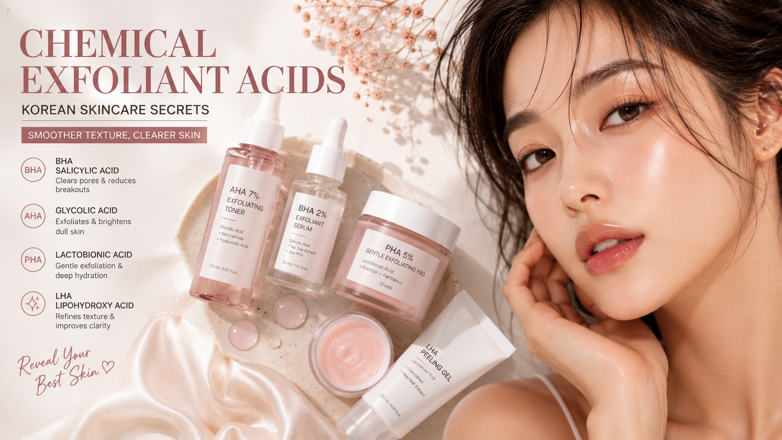 AHA BHA PHA chemical exfoliant Korean skincare UK — Qobey
