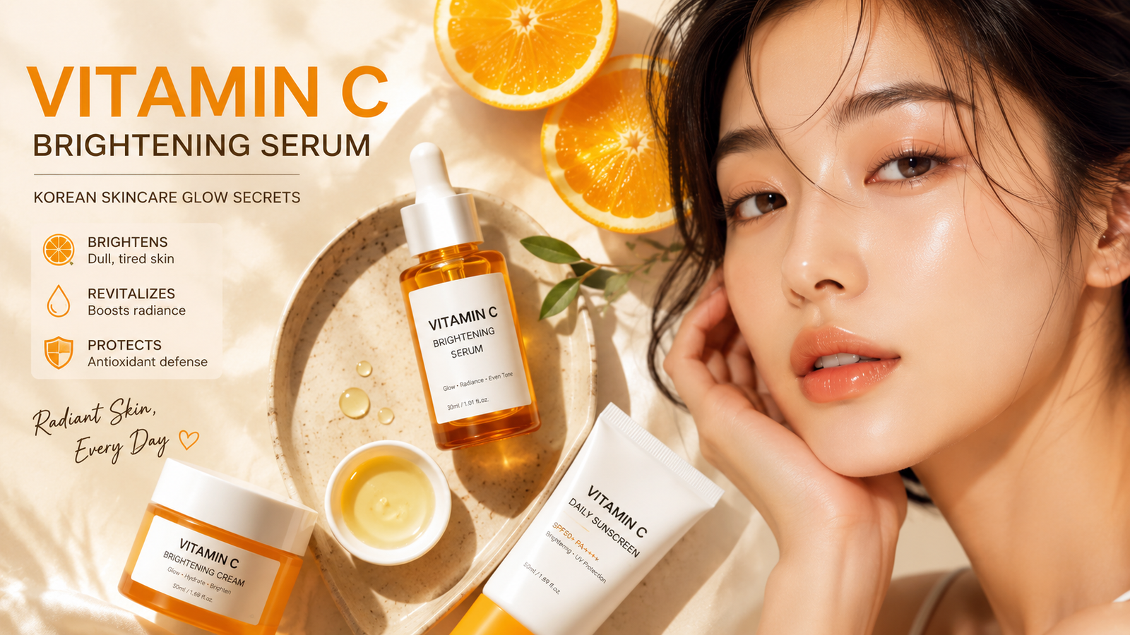 Vitamin C brightening serum Korean skincare UK — Qobey